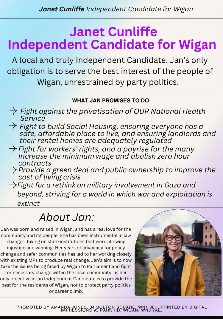 Jliffe's tweet photo. The final countdown for #GE2024 with so much at stake listen carefully & look at previous promises made & dropped by MPs. Choose someone with all your interests at the heart of their campaign. #Wigan needs someone with your passion for change not a party with no passion at all. https://t.co/ItsAcGRpEB