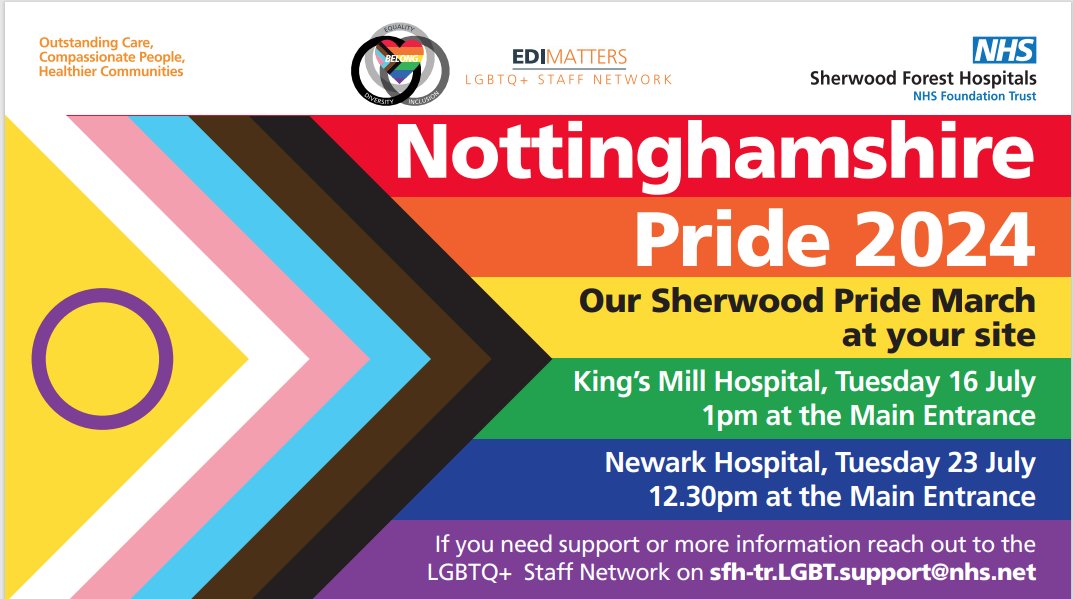 SFH Equality, Diversity, Inclusivity (@equalitysfh) on Twitter photo Today is the start of Nottinghamshire Pride! Join us on our upcoming Pride Marches to celebrate and support our LGBTQ+ community <a href="/SFHFT/">Sherwood Forest Hospitals NHS FT</a> <a href="/SFH_PeopleHR/">People Team at Sherwood Forest Hospitals NHS FT</a> <a href="/MitchspNHS/">Mitchel Speed</a> Today is the start of Nottinghamshire Pride! Join us on our upcoming Pride Marches to celebrate and support our LGBTQ+ community <a href="/SFHFT/">Sherwood Forest Hospitals NHS FT</a> <a href="/SFH_PeopleHR/">People Team at Sherwood Forest Hospitals NHS FT</a> <a href="/MitchspNHS/">Mitchel Speed</a>