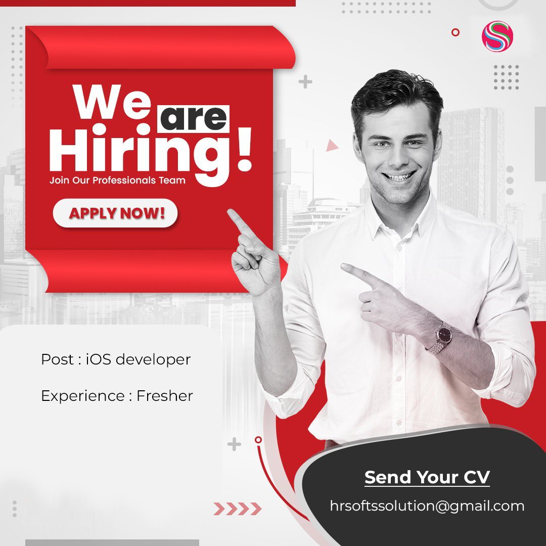 softssolution01's tweet image. 🚀 We Are Hiring! 🚀
📍 Position: iOS Developer
💼 Experience: Fresher
📧 Send your CV to: hrsoftssolution@gmail.com
🔗 Visit us at softssolutionservice.com
#wearehiring #joinourteam #iosdeveloper #fresherjobs #techjobs #jobopening #softssolutionservice #techcareers #ahmedabadjobs