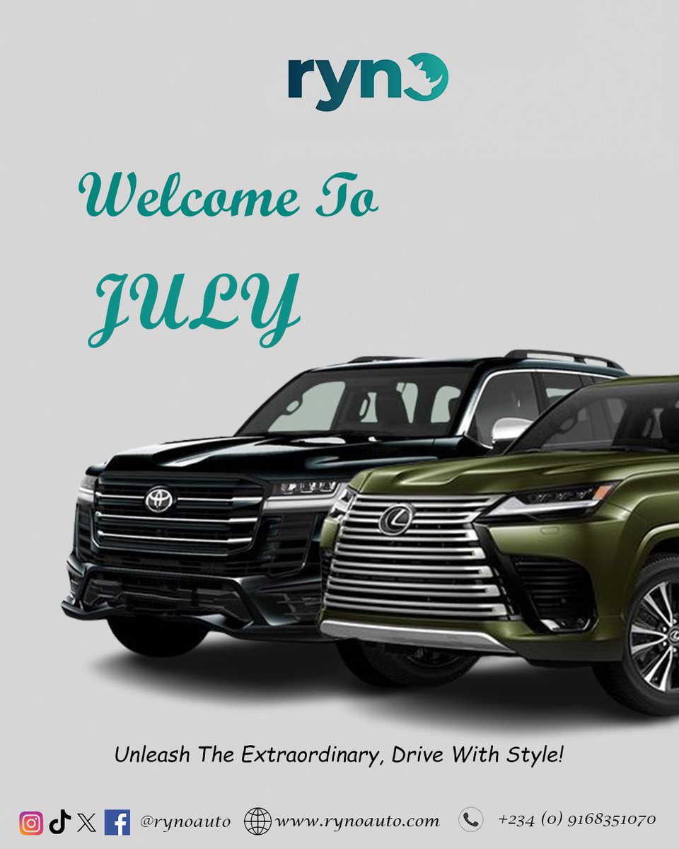 rynoauto_'s tweet photo. New month, same mission: to serve you the best. Here’s to an amazing July.
.
#happynewmontheveryone #RYNOAuto #july2024 #july #iyaboojo #toyinabraham #bbnaija #nigerianidol https://t.co/1d8HOttbg8