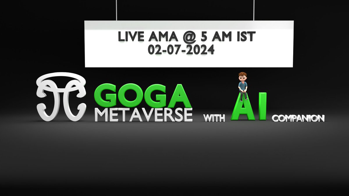 🚀 Join us for an exciting AMA about the GOGA Metaverse! 🚀
Giveway worth 1000$ USDT
📅 Date: July 01, 2024
🕗 Time: 8 PM EST
Learn all about the innovative GOGA metaverse, blockchain integration, youtube.com/watch?v=62r71U…
 #GOGA #AMA #CryptoCommunity  #Metaverse #TwitterSpaceAMA