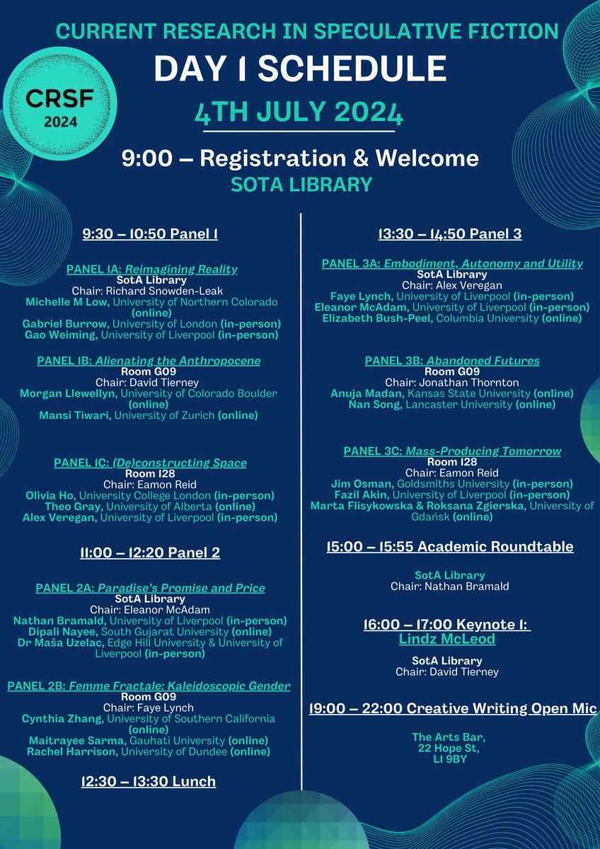 CRSFteam's tweet image. We are just a few days away from #CRSF2024 We have a few minor changes to our schedule. You can find the updated version here.