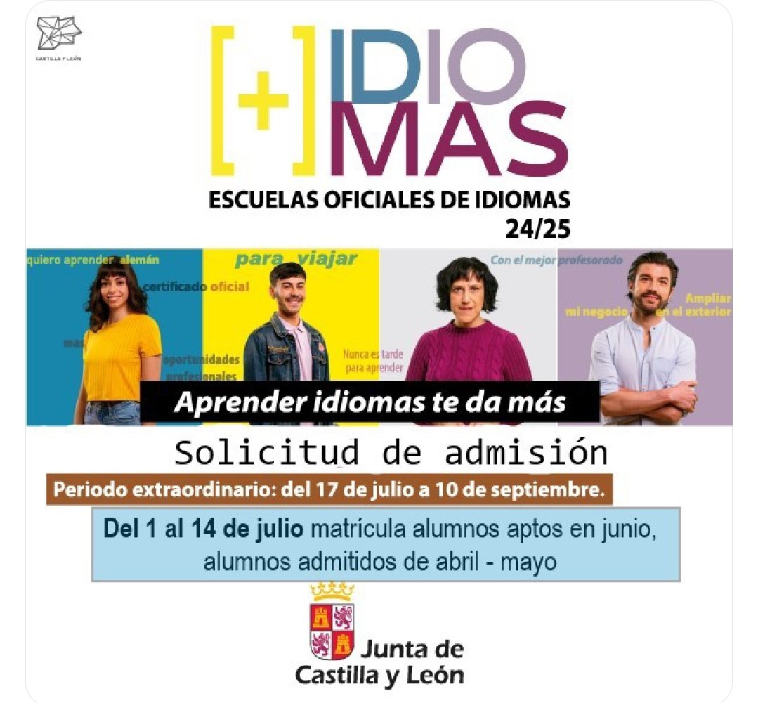 Ya puedes formalizar tu matricula. Plazo abierto para alumnos aprobados en junio, o con la renuncia aprobada o quiénes solicitaron admisión en el primer plazo. En eoisoria.es o en secretaría.