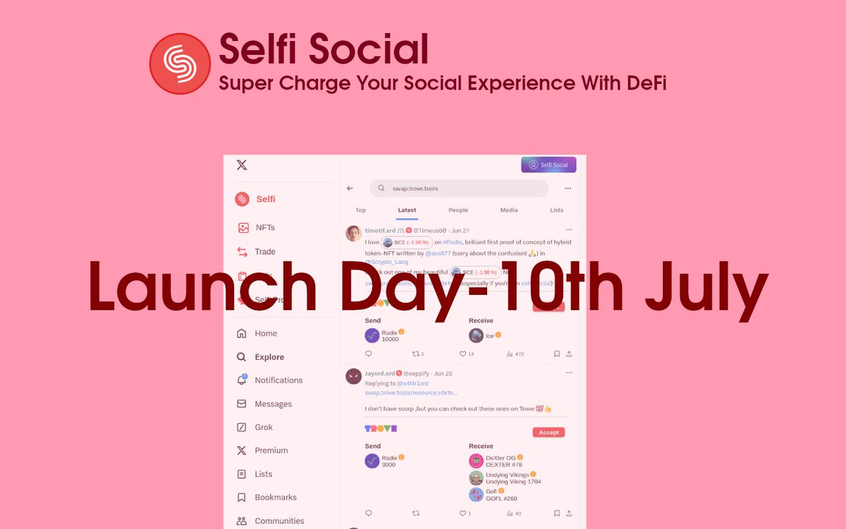 Get your XRD Domains on the ready. We're out and in full send.

Selfi Social proudly announces public launch 10th July.