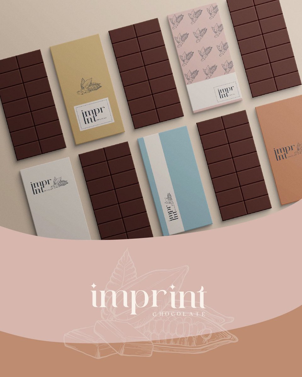 تصميمي لهوية lmprint Chocolate المختص بالشكولاتة البلجيكية