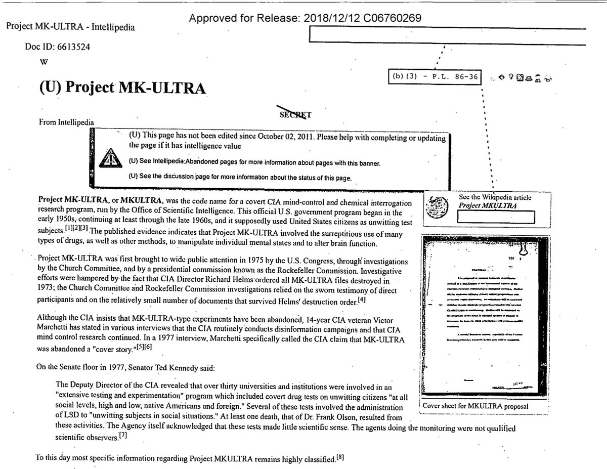 ItsAllATheatre's tweet image. These have been released on purpose to the public. So take as you will.  #BehaviourModification #MindControl  #MKUltra #MKNaomi #MKDelta #ProjectArtichoke #ProjectBluebird However, today MUCH advancement in this field of brain research for EVIL purpose.
cia.gov/readingroom/do…