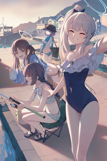 と*ん様 ブルアカ 水着ミユ ファンアート 色紙 ブルアカ 水着ミユちゃん