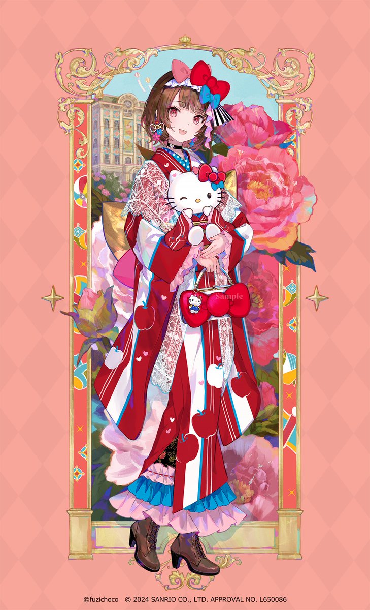 レトロモダンなハローキティと女の子
