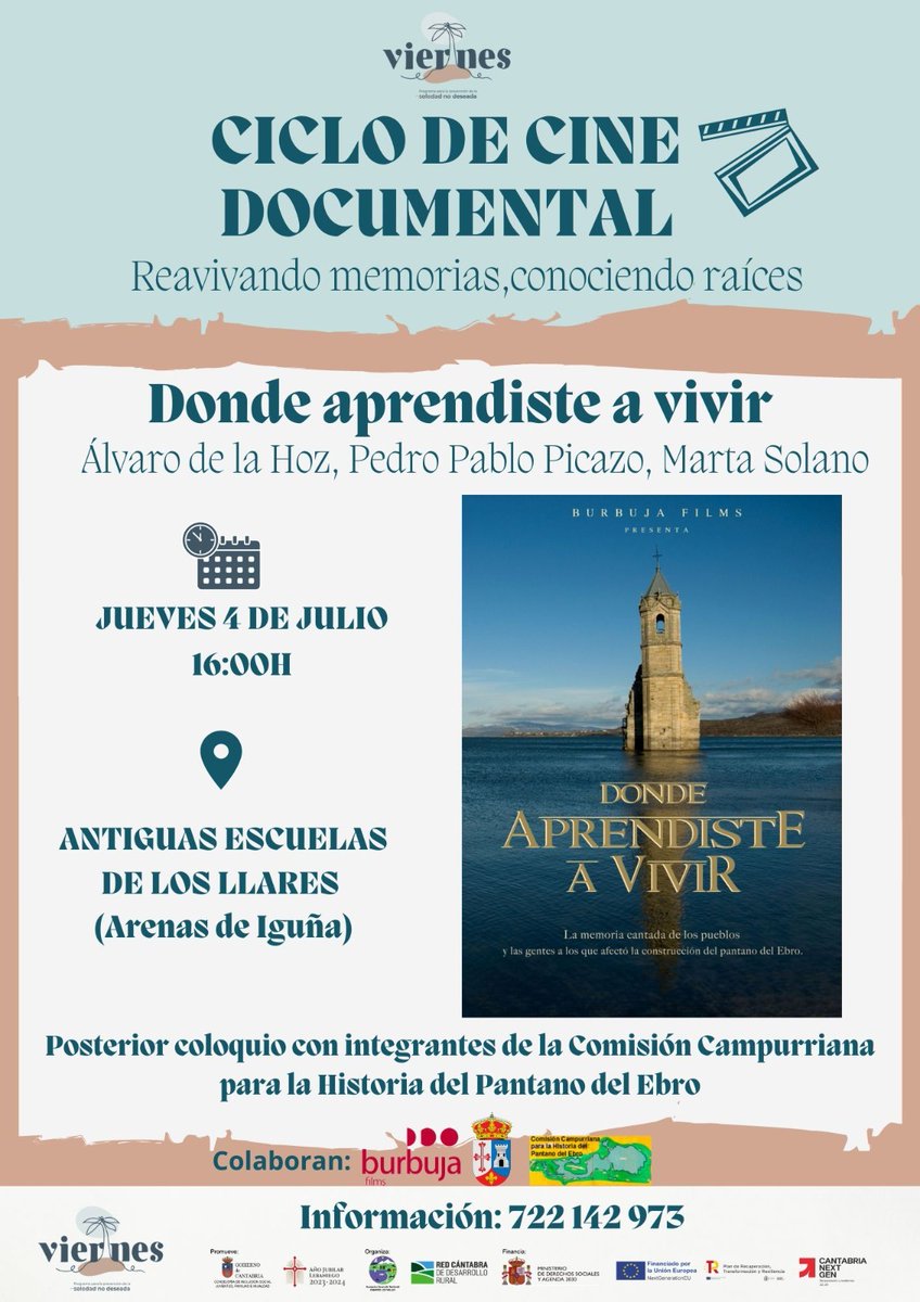 Las Antiguas Escuelas de Los Llares (#ArenasDeIguña) acogen, el próximo jueves 4, el documental #DondeAprendisteAVivir. 📽️Os esperamos a las 16h para disfrutar de nuestro ciclo de cine documental. #ProgramaViernes #CampooLosValles ➡️programaviernes.com
