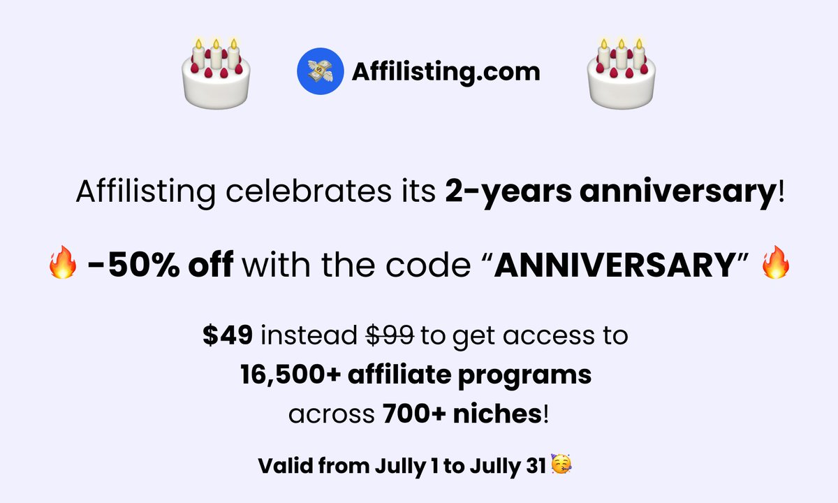 Affilisting - Find the best affiliate programs tweet media