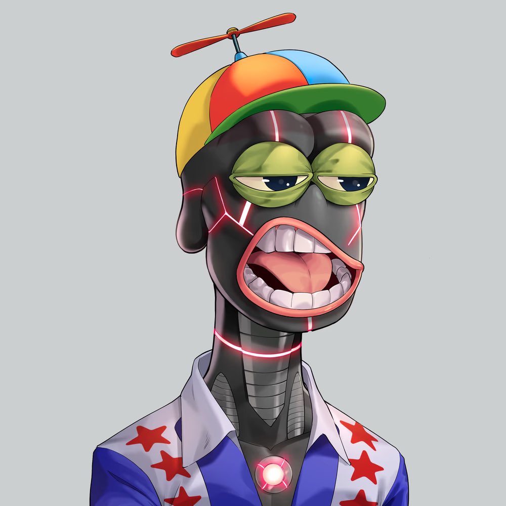 marco_tassotti's tweet image. Before @RareApepesNFT #98 became a #Deathbot he was a normal $PEPE until he made a deal with the wrong D.EVIL 😈