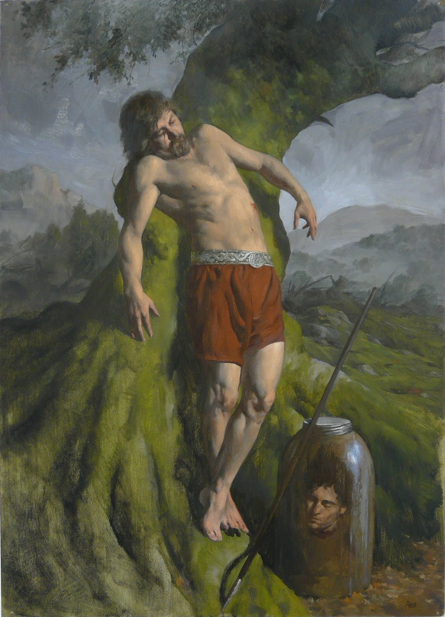 GM!! ‘Odin’, a small oil on paper study for a painting that never happened.