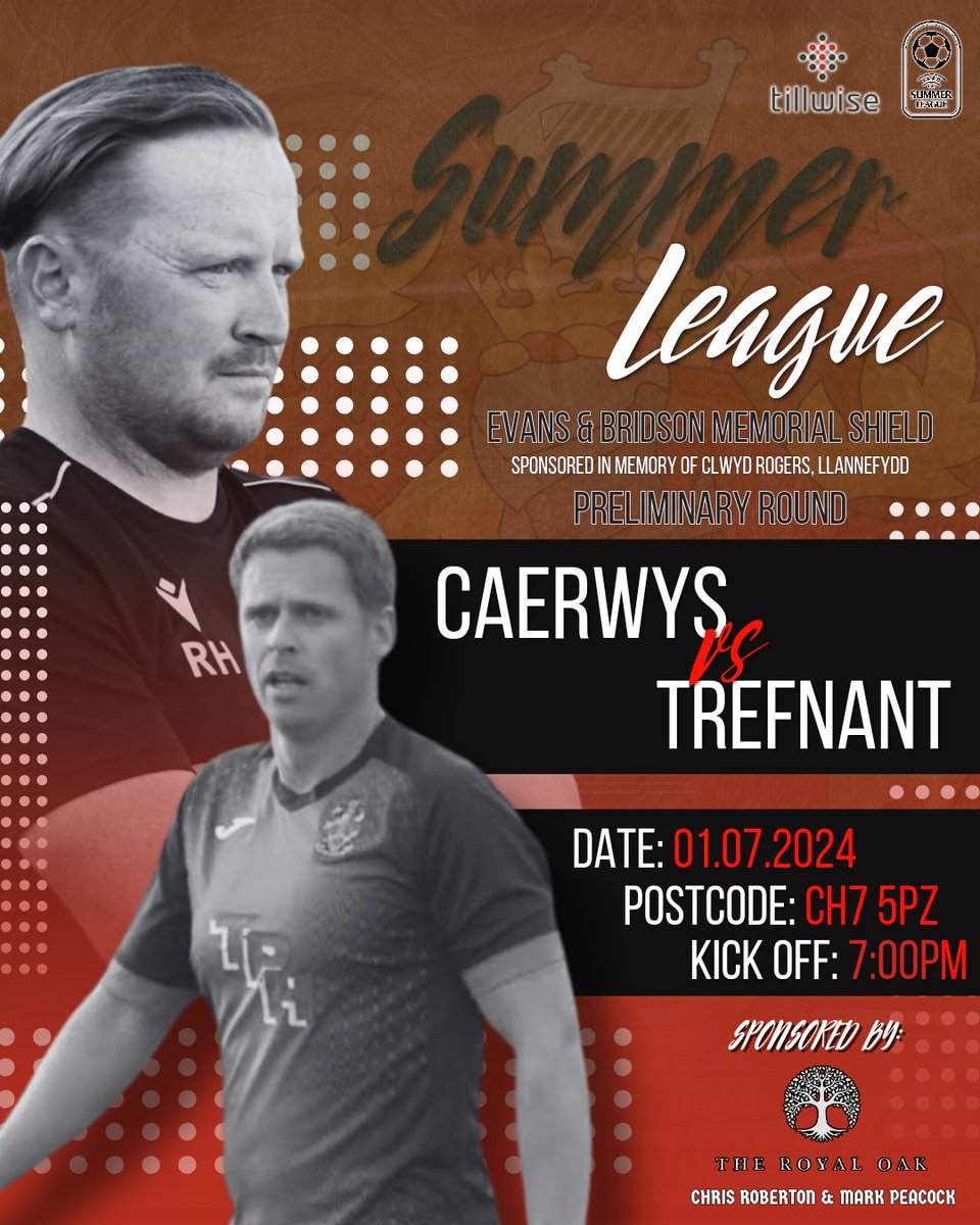 CPD Caerwys FC๐ดโซ๏ธ (@cpdcaerwysfc) on Twitter photo โ๏ธ๐ ๐๐ง๐๐๐๐๐ฌ - ๐ฆ๐จ๐ ๐ ๐๐ฅ ๐๐๐๐๐จ๐โ๏ธ
Tonight, the Summer League side host Trefnant in the preliminary round of the Cup๐ Llanrhaeadr await the winner๐
Come down and support the team, or check back later for the result. Details below๐
#CPDCaerwysFC๐ดโซ๏ธ โ๏ธ๐ ๐๐ง๐๐๐๐๐ฌ - ๐ฆ๐จ๐ ๐ ๐๐ฅ ๐๐๐๐๐จ๐โ๏ธ
Tonight, the Summer League side host Trefnant in the preliminary round of the Cup๐ Llanrhaeadr await the winner๐
Come down and support the team, or check back later for the result. Details below๐
#CPDCaerwysFC๐ดโซ๏ธ