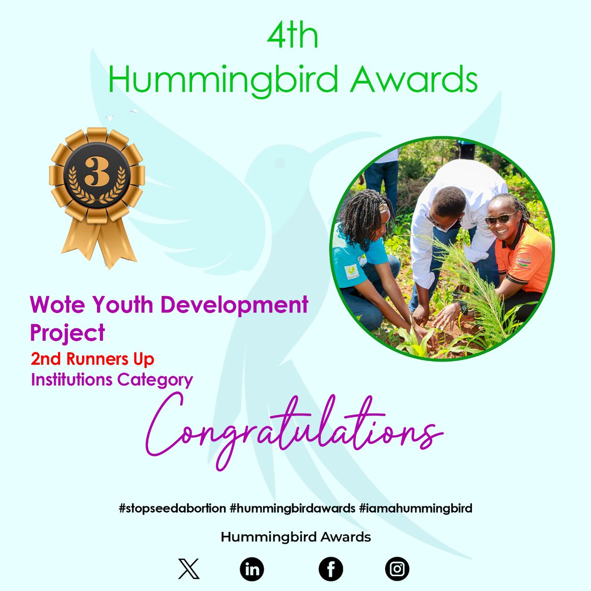 Tukisonga, as we fight for political justice, let's honour our #HummingbirdHeroes fighting for nature. Congrats to @amazon_theatrix, @kiasili_kenya, and @wote_youth for leading the way! 🎉👏🏾

Looking forward to the #HummingbirdAwards2024.
#EnvironmentalJustice #stopseedabortion