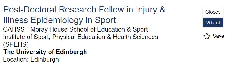 🚨NEW POST🚨 <a href="/UKCCIIS/">UKCCIIS - IOC Research Centre of Excellence</a> IOC Research Centre. 3 yr postdoc to lead retired female athlete health initiative - collaboration across UK, US, Aus &amp; Ca w. <a href="/william_m_adams/">William Adams, PhD, ATC, FACSM</a> <a href="/dundeesportsmed/">Niall Elliott 🇬🇧🏴󠁧󠁢󠁳󠁣󠁴󠁿</a> <a href="/DebbiePalmerOLY/">Dr Debbie Palmer OLY</a>  <a href="/JaneSThornton/">Dr. Jane Thornton OLY</a> <a href="/kaymcrossley/">KC (she/her)</a>

App close Fri 26th Jul 👇
tinyurl.com/ydauep7e