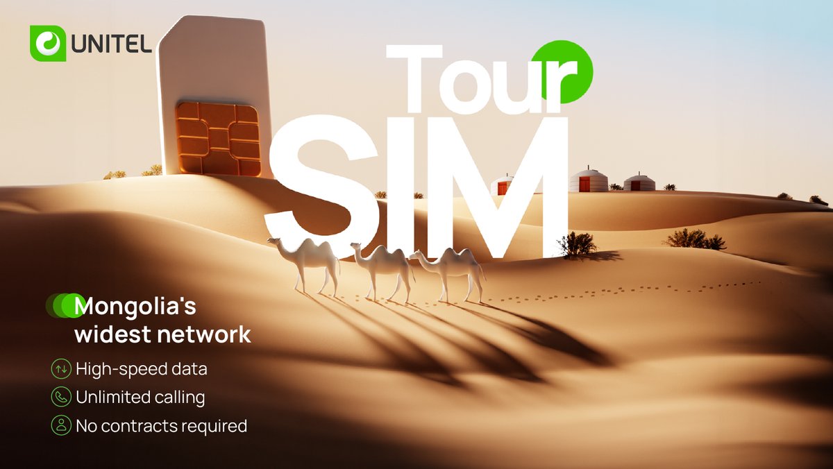 Travel to your favorite places while staying connected with Unitel, Mongolia's widest network. Enjoy unlimited calls, messaging, and internet (data) at the most affordable prices for you.
Get more info 👉 unitel.mn/unitel/toursim

#Unitel #Toursim