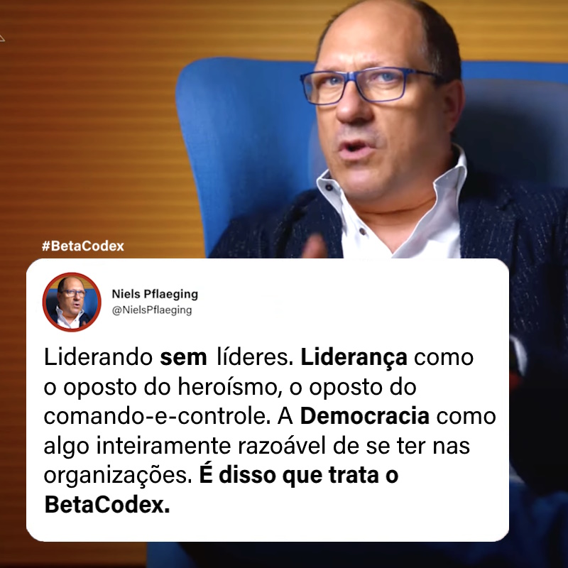 Betacodex_pt's tweet photo. O BETACODEX
Liderando SEM líderes. #Liderança como o oposto do heroísmo, o oposto do comando-e-controle. A #Democracia como algo inteiramente razoável de se ter nas organizações. É disso que trata o #BetaCodex. 
#NielsPflaeging
#BetaCodex #FreedomAtWork #WorkTheSystem https://t.co/sk8QrgvgPm