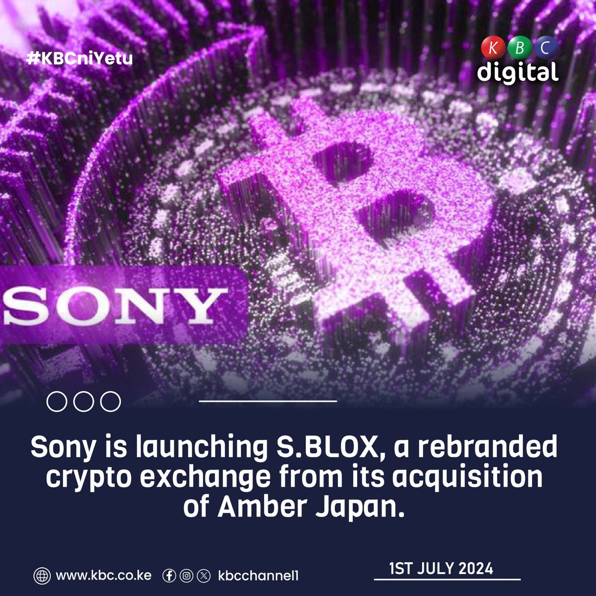 Sony is launching S.BLOX, a rebranded crypto exchange from its acquisition  of Amber Japan. ^TJ