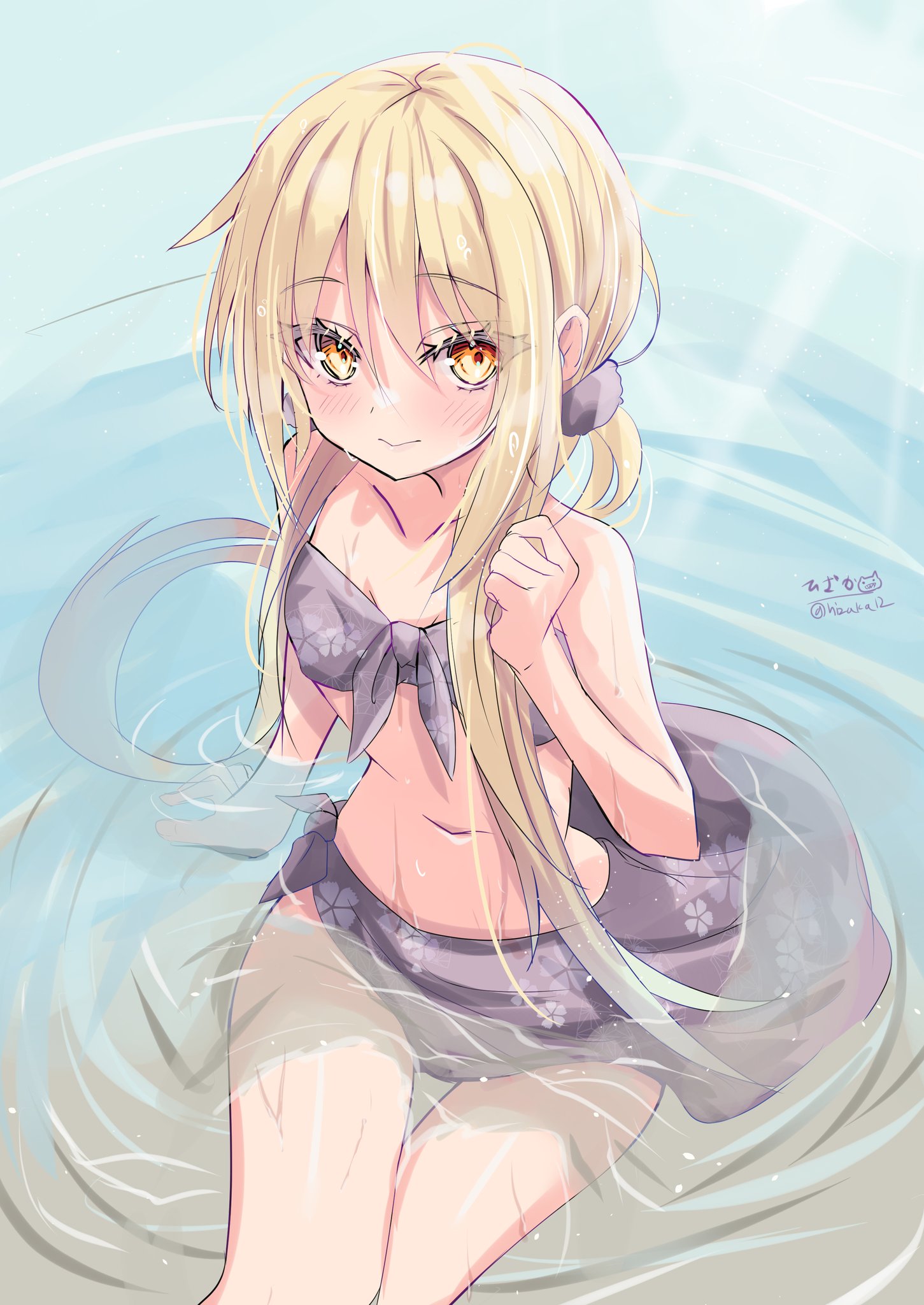 ◇ヒカリ海月◇額装作品イラスト原画 ◇ヒカリ海月◇額装作品イラスト原画