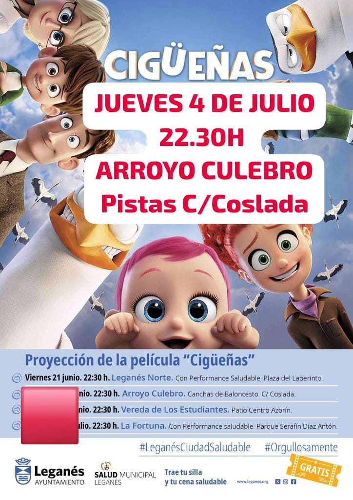 saludleganes's tweet photo. El Jueves, Cine de Verano Saludable en Arroyo Culebro. 

Trae silla y cena cena saludable, lo pasaremos genial con una peli para todos los públicos sobre salud emocional, trabajo en equipo y diversidad familiar ¡Nos vemos! 
#LeganesCiudadDeSalud #orgullosamente #LeganesSeImplica https://t.co/JzYR2xfHe3