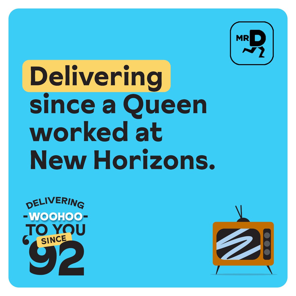 If you remember Generations, chances are you had a Mr D order menu on your fridge in the 90s.  Celebrate 32 years of Mr D with a deal on us. #MrDSince92