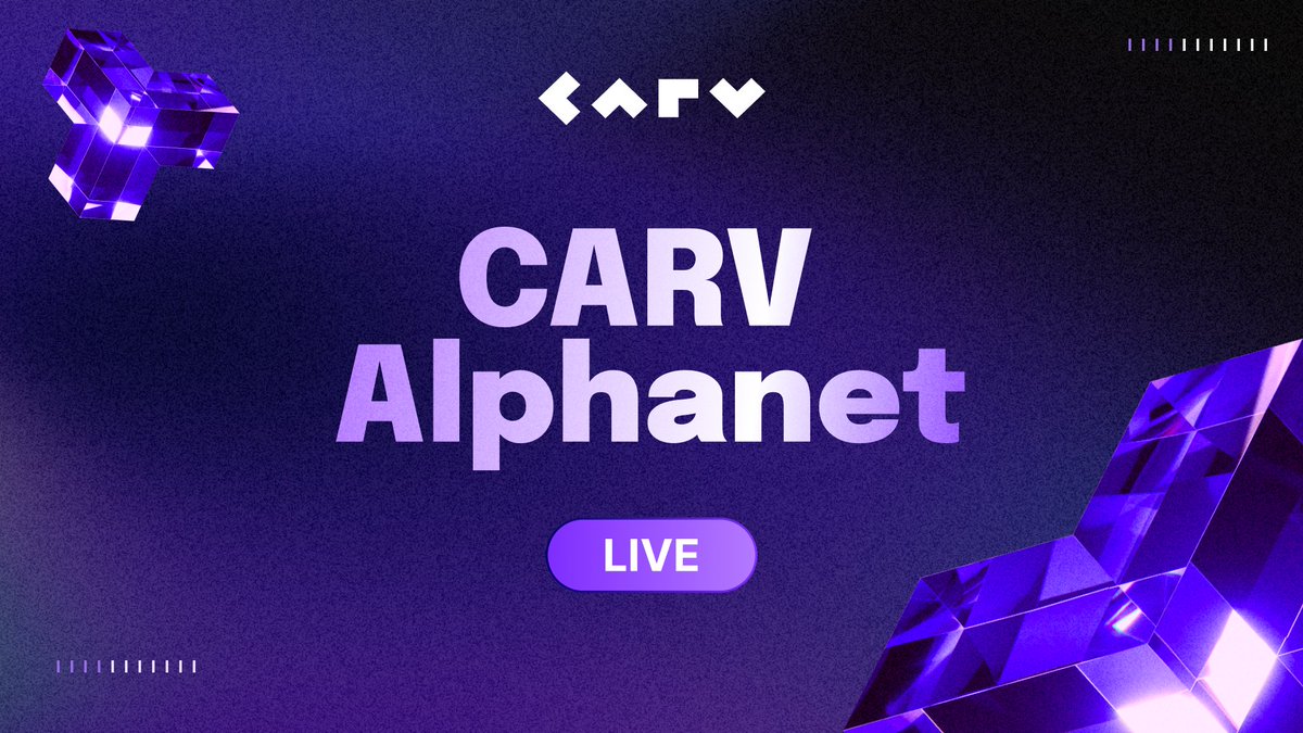 carv_official's tweet image. CARV Alphanet is LIVE! 🚀

Today marks the beginning of an exciting journey as node running on the Alphanet kicks off. Ready to join the revolution? Here's how:
1️⃣ Download the Node Software: client.carv.io
2️⃣ Delegation: alphanet-explorer.carv.io

By running nodes, you