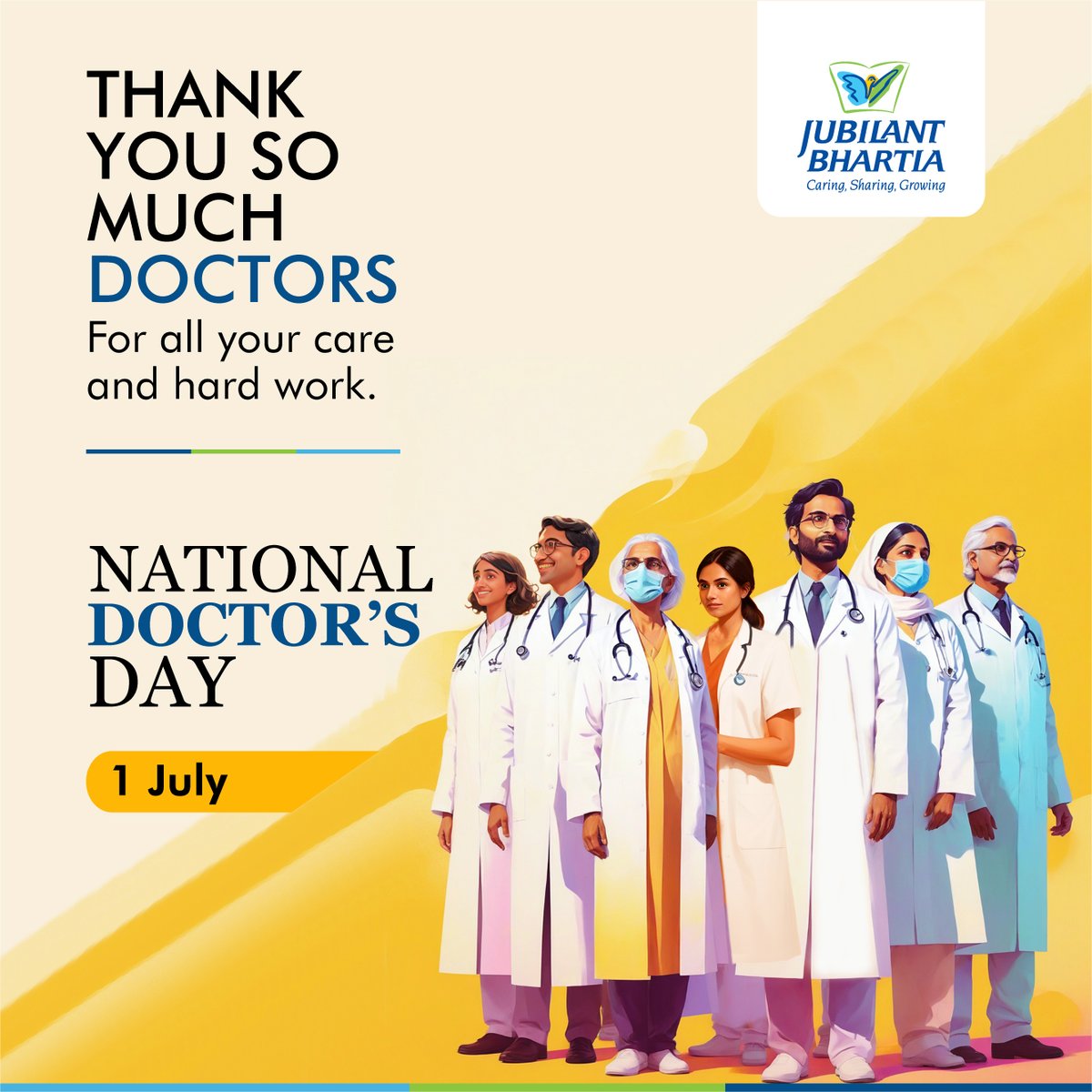 Thank you so much Doctors for all your care and hard work.

Celebrating National Doctor's Day!

#DoctorsDay #DoctorDay #NationalDoctorsDay #DoctorsDayIndia #Jubilant #Pharmova #JubilantPharmova