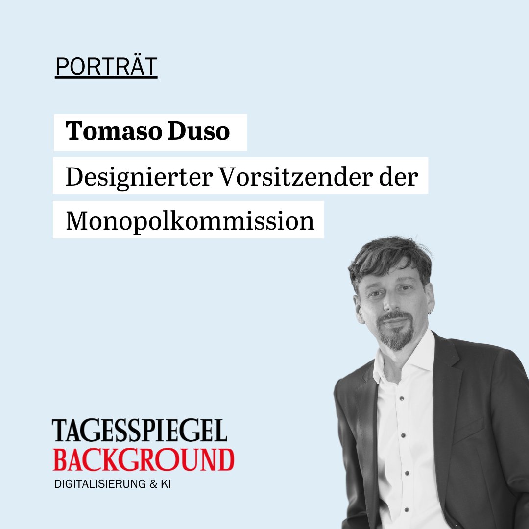 Tagesspiegel Background Digitalisierung & KI (@tspbackgrounddi) on Twitter photo <a href="/tomaso_duso/">Tomaso Duso</a>, Ökonom und Spezialist für #Fusionskontrolle, soll den Vorsitz der <a href="/Monopolkom/">Monopolkommission</a> übernehmen. Die Berufung des Italieners ist ein Novum. Hier geht’s zum Artikel (Test/Abo) 👉 lmy.de/WpMvc <a href="/tomaso_duso/">Tomaso Duso</a>, Ökonom und Spezialist für #Fusionskontrolle, soll den Vorsitz der <a href="/Monopolkom/">Monopolkommission</a> übernehmen. Die Berufung des Italieners ist ein Novum. Hier geht’s zum Artikel (Test/Abo) 👉 lmy.de/WpMvc