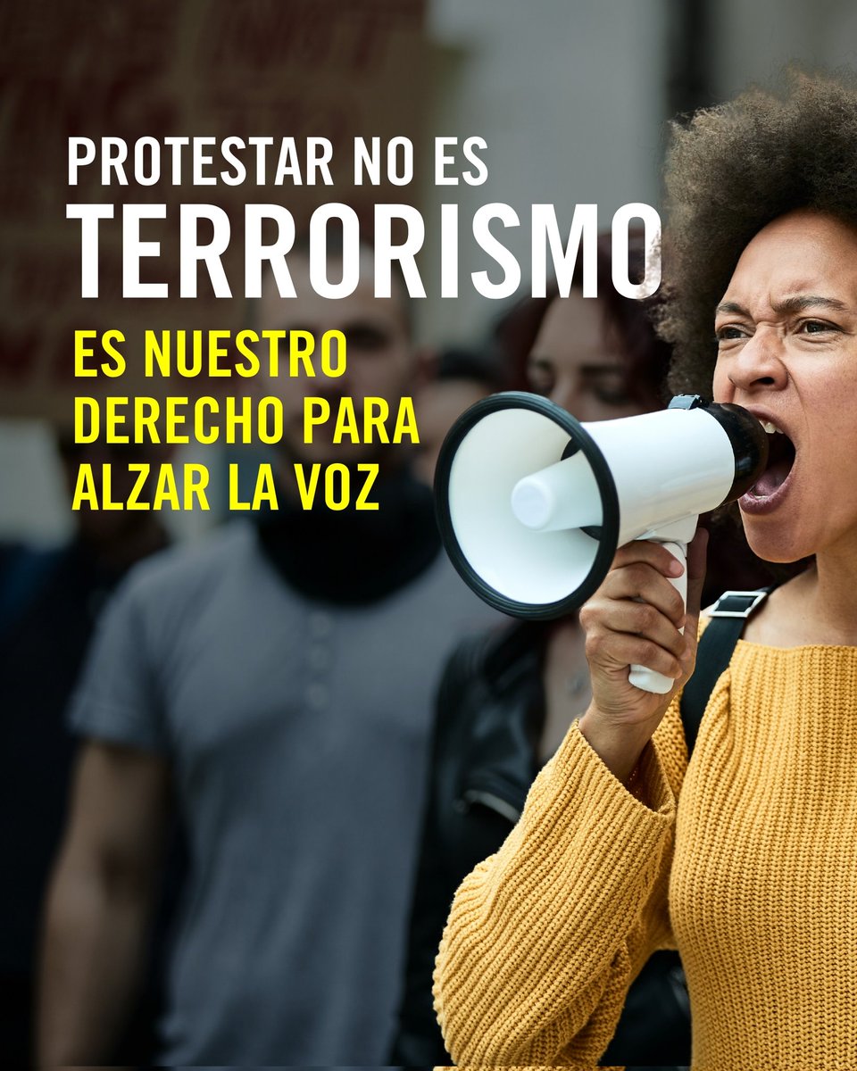 #ProtestarNoEsTerrorismo es nuestro mecanismo para defender nuestros derechos y libertades.