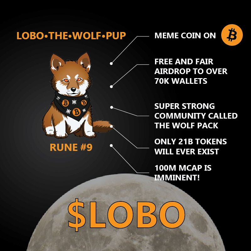 NewTokens24's tweet photo. #Lobo, Bitcoin Runes protokolü aracılığıyla oluşturulmuş ve #Bitcoin blok zinciri üzerinde faaliyet gösteren bir meme coin'dir.

#shib ve #bonk gibi topluluk temalı şaka coinidir. Brc-20 ağının köpek coini ileride ses getireceğe benziyor! https://t.co/6patEei7mf