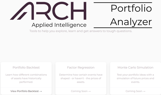 yangtang's tweet photo. Introducing @ArchIndices Portfolio Analyzer

These are portfolio tools for investors to build, analyze, and optimize their portfolios to meet their goals

https://t.co/yA6oIXVgLl https://t.co/1QpMczjcAO