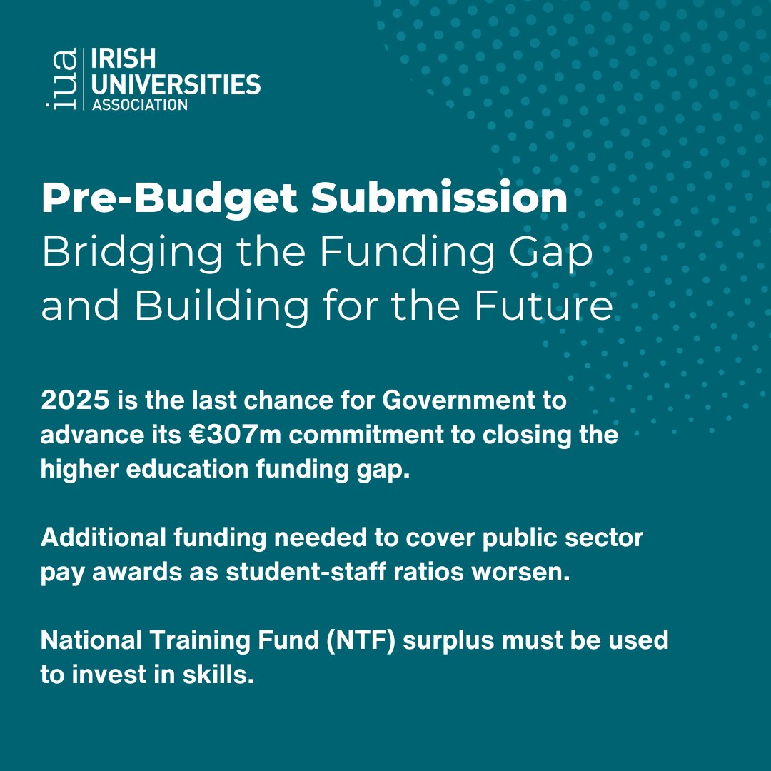 IUAofficial's tweet image. We are calling on the recently appointed Minister Patrick O’Donovan TD @podonovan, for @DeptofFHed, to urgently address higher education funding gap to secure the pipeline of future talent, fundamental to the needs of the economy.
🔗 iua.ie/wp-content/upl…