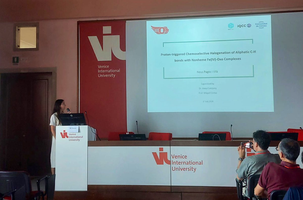 QBIS-CAT Research Group (@qbiscat_udg) on Twitter photo Some of our group members are attending <a href="/ADHOC2024/">ADHOC2024</a> in Venice. <a href="/neus_pv/">Neus Pagès</a>, PhD student in our group, presented her research on the chemoselective halogenation of aliphatic C-H bonds with Fe(IV)-oxo complexes this morning. Congratulations Neus!
<a href="/MiquelCostas/">Miquel Costas</a> <a href="/IQCCUdG/">IQCC UdG</a> <a href="/udgdoctorat/">Escola de Doctorat de la UdG</a> Some of our group members are attending <a href="/ADHOC2024/">ADHOC2024</a> in Venice. <a href="/neus_pv/">Neus Pagès</a>, PhD student in our group, presented her research on the chemoselective halogenation of aliphatic C-H bonds with Fe(IV)-oxo complexes this morning. Congratulations Neus!
<a href="/MiquelCostas/">Miquel Costas</a> <a href="/IQCCUdG/">IQCC UdG</a> <a href="/udgdoctorat/">Escola de Doctorat de la UdG</a>