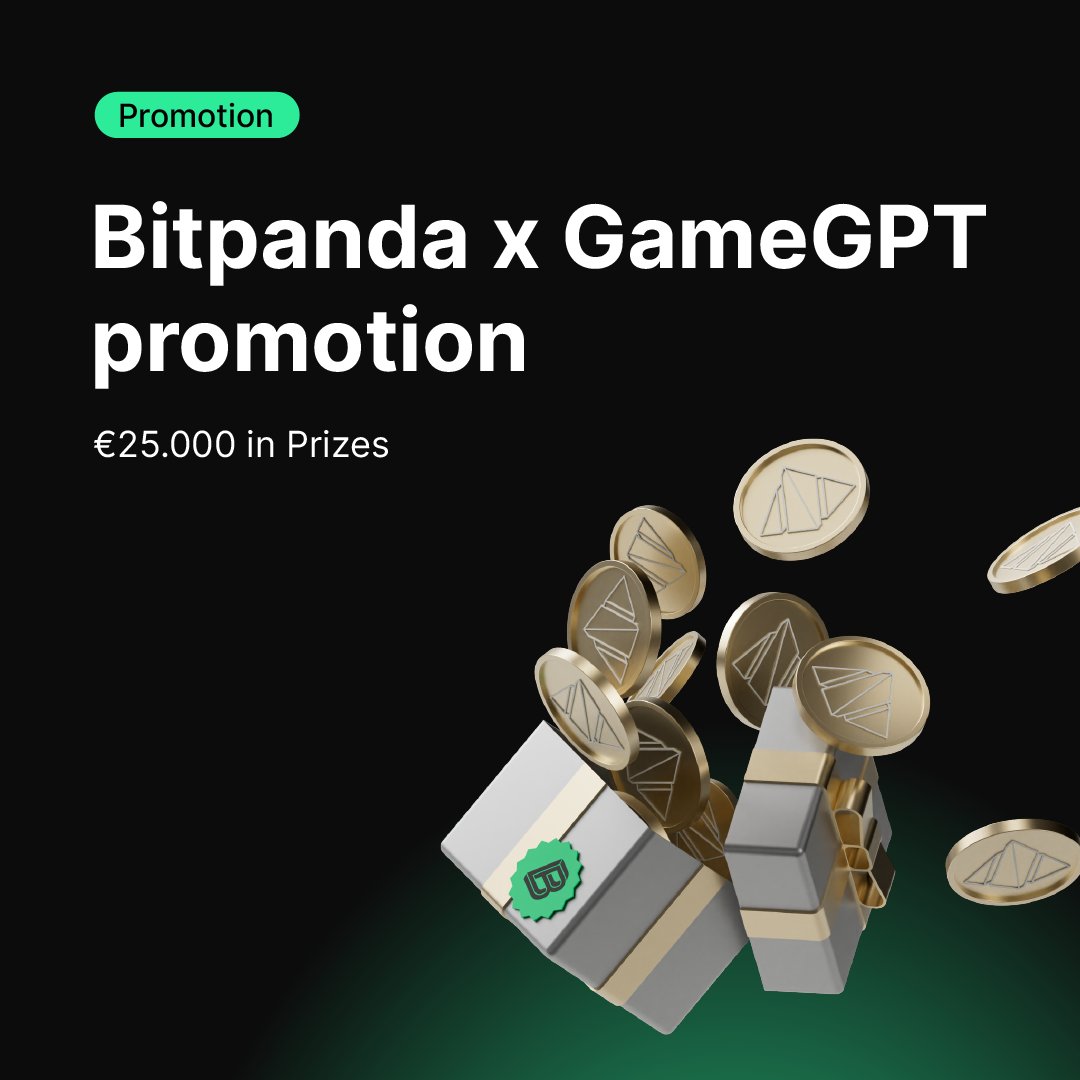 Bitpanda x GameGPT promotion 👀
Win €25.000 in prizes 💸

Here’s how it works: Buy at least €50 in DUEL between July 1st, 2024 and July 7th, 2024 for a chance to be one of the 20 lucky participants to win €1,000 in DUEL.

Additionally, we are giving away €500 in DUEL to 10