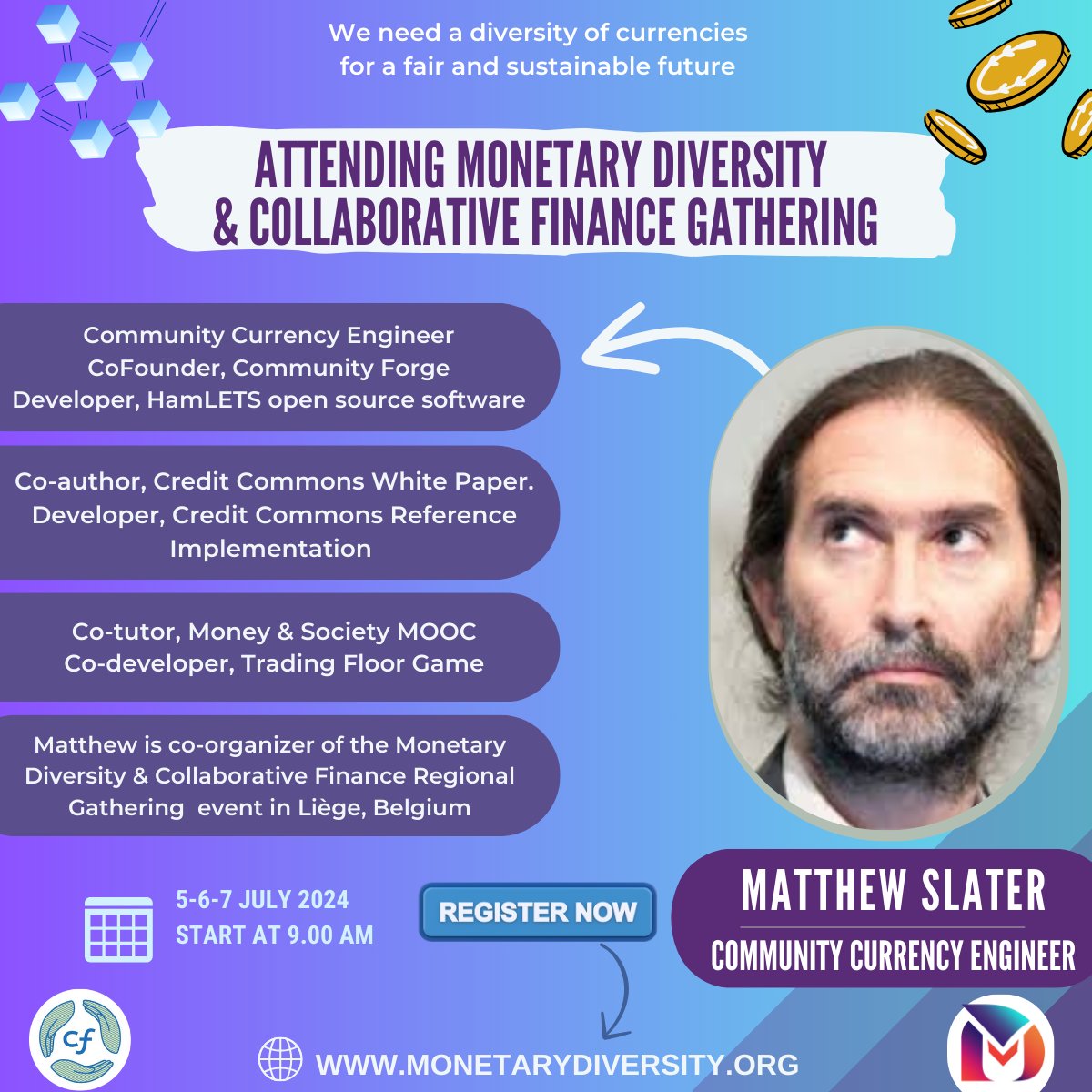 He's here!
Indeed, co-organizer and LETS' wizard, @matslat will facilitate our discussion on Saturday

🗓️ 5-7 July, Belgium
🚀 #MonetaryDiversity #CoFi #NewMonetarySystems
See more: monetarydiversity.org