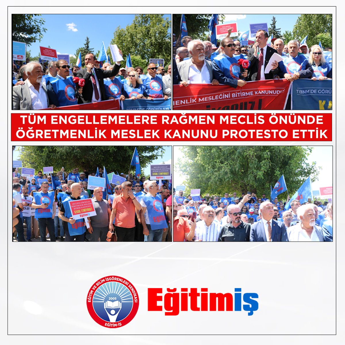 egitimis's tweet photo. TÜM ENGELLEMELERE RAĞMEN MECLİS ÖNÜNDE ÖĞRETMENLİK MESLEK KANUNU PROTESTO ETTİK
https://t.co/LemrnVombJ

@tcmeb #ömk #ÖğretmenlikMeslekKanunu #TBMM #TürkiyeBüyükMilletMeclisi https://t.co/8ZG9PtKhVE