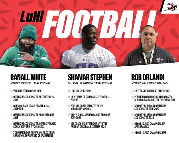 LuHi Football (@luhifootball) on Twitter photo Welcome to LuHi! Same program with some new faces adding expertise and experience.
Continuing to build better men not just football players. <a href="/coachwhizzy/">COACH WHITE/TRUE GRITT29</a> <a href="/creno7/">Chris Reno</a> <a href="/LuHi_Athletics/">LuHi Athletics</a> <a href="/JB_SMiami/">Jerry Butler</a> <a href="/CoachLiteFeet/">Coach Tiquan Garner</a> Welcome to LuHi! Same program with some new faces adding expertise and experience.
Continuing to build better men not just football players. <a href="/coachwhizzy/">COACH WHITE/TRUE GRITT29</a> <a href="/creno7/">Chris Reno</a> <a href="/LuHi_Athletics/">LuHi Athletics</a> <a href="/JB_SMiami/">Jerry Butler</a> <a href="/CoachLiteFeet/">Coach Tiquan Garner</a>