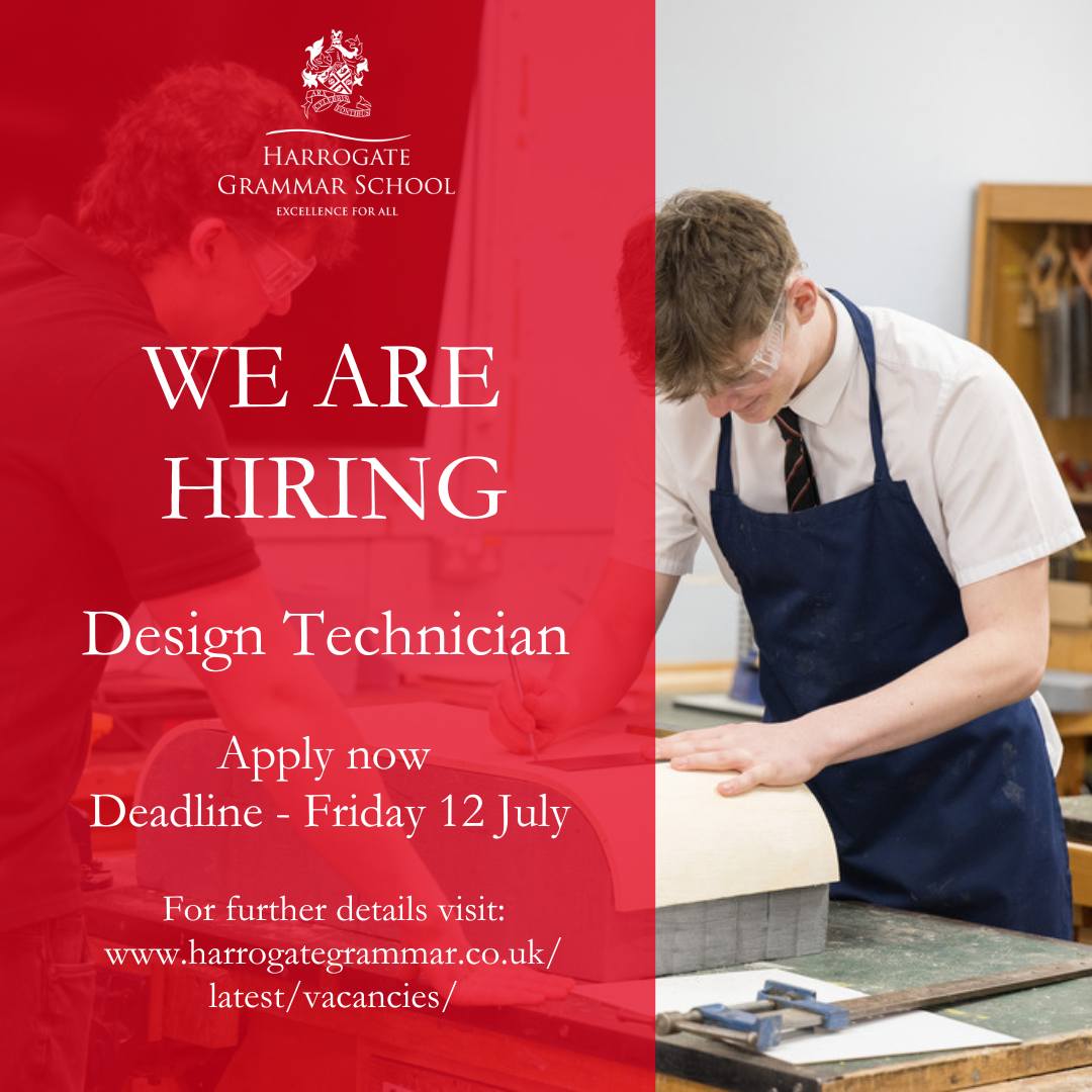 New job vacancy at HGS!

The role will be working as part of the friendly design faculty assisting in practical classes, carrying out demonstrations, preparing resources, assembling equipment and providing technical advice to teachers, support staff and students as appropriate.