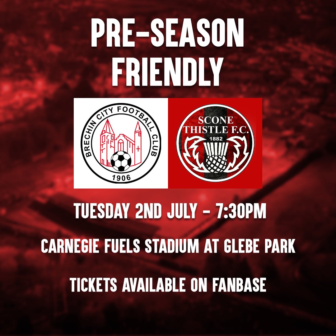 Brechin City FC (@brechincityfc) on Twitter photo π We have fitba for a fiver and a quid for kids and concessions tomorrow evening!
ποΈ Tuesday 2nd July
π <a href="/SconeThistleFC/">Scone Thistle FC</a>
ποΈ Carnegie Fuels Stadium at Glebe Park
π’ 7:30pm
ποΈ Β£5 adults / Β£1 concession & U18βs. Purchase tickets π app.fanbaseclub.com/Fan/Tickets/Seβ¦ π We have fitba for a fiver and a quid for kids and concessions tomorrow evening!
ποΈ Tuesday 2nd July
π <a href="/SconeThistleFC/">Scone Thistle FC</a>
ποΈ Carnegie Fuels Stadium at Glebe Park
π’ 7:30pm
ποΈ Β£5 adults / Β£1 concession & U18βs. Purchase tickets π app.fanbaseclub.com/Fan/Tickets/Seβ¦