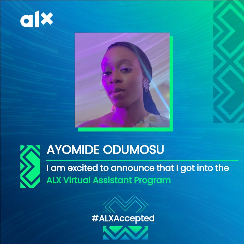 Super ecstatic about classes starting today😊
Thank you <a href="/alx_africa/">ALX Africa</a> for this amazing opportunity!

#AlxVA  #ALXAccepted