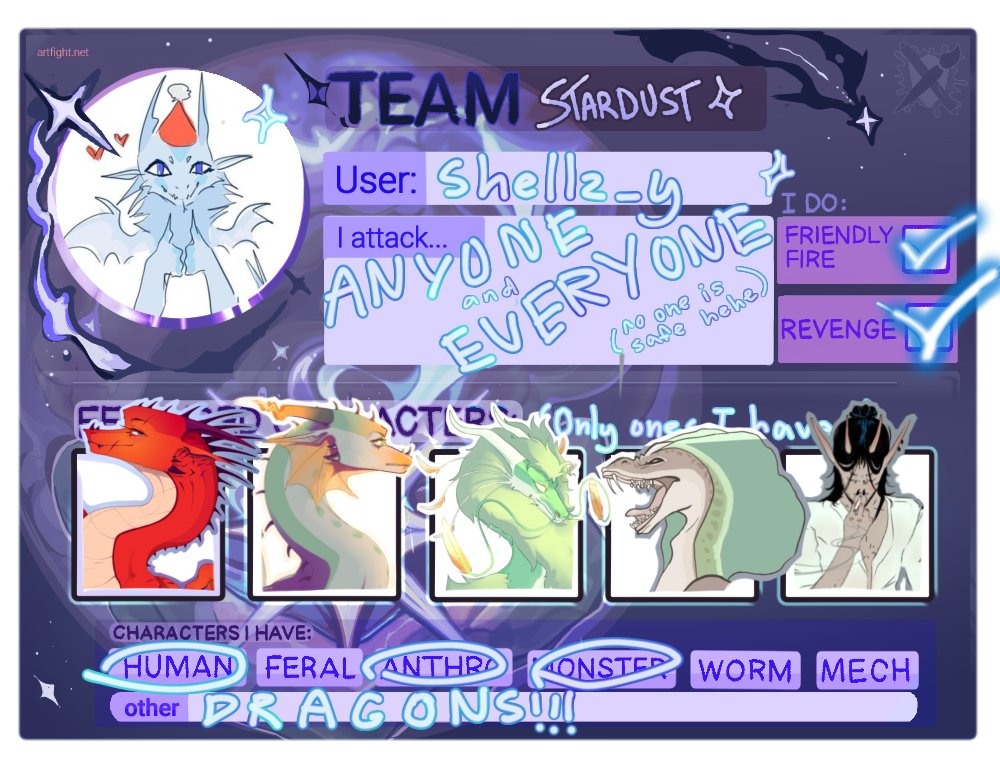 ARTFIGHT IT ABOUT TO BEGINN!!!!

You guys should drop ur artfight accounts below >:)