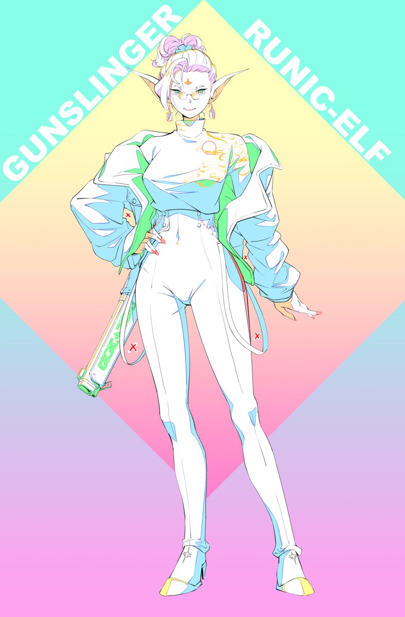 AzuBetta's tweet photo. ドワーフのルーンと銃を使うエルフちゃん https://t.co/Uxrhx5FwtS