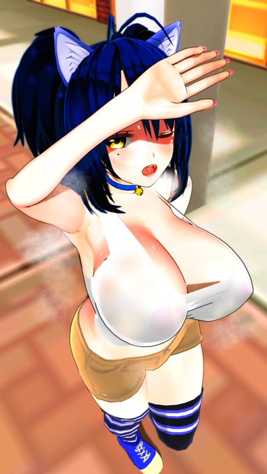 暑くて蒸してるから蒸れ蒸れ汗透けラリアちゃんでも 