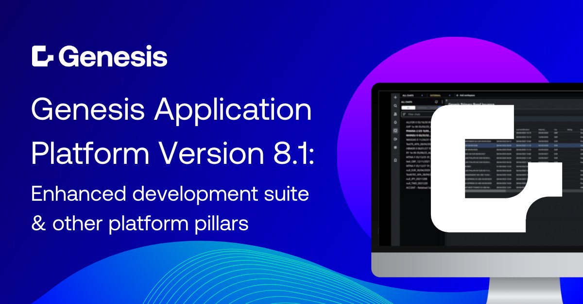 🚀 Exciting news for developers! Version 8.1 of the Genesis Application Platform is here, bringing a host of powerful new tools to streamline application development and boost application capabilities. 💻✨

Read more here: eu1.hubs.ly/H09-J030