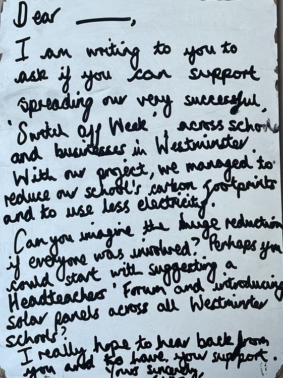 It's #election week! Young people <a href="/SMBSschool/">St Mary's School</a> taking part in our Zero Carbon Schools programme have been getting ahead of the game - writing postcards to their soon-to-be MP asking them to take positive action for the climate. Names left blank to fill in on Friday!
