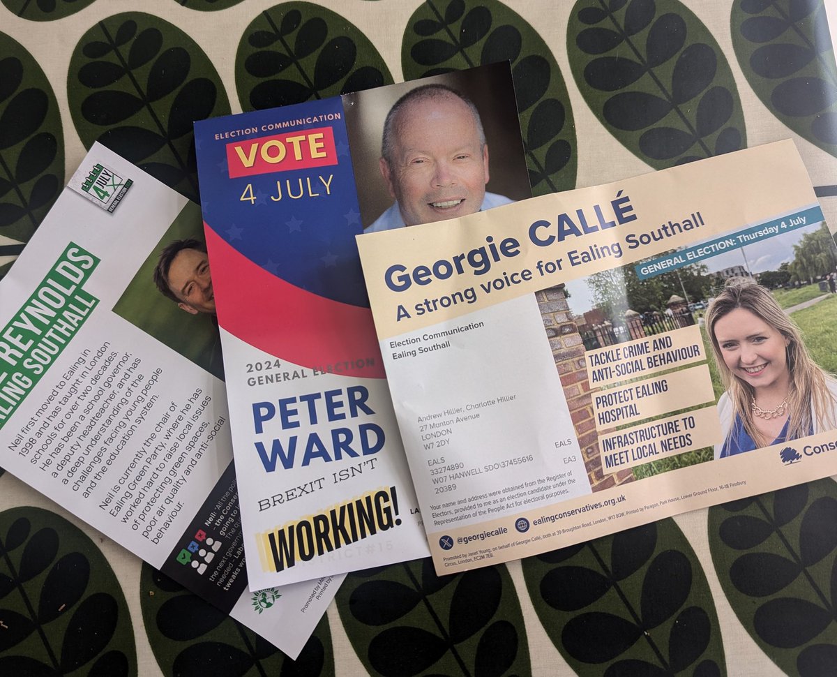 Three election flyers in one morning...

Too late to influence my decision. I actually voted last week by post.