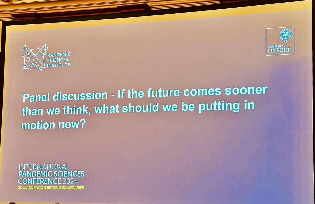 charlot_summers's tweet photo. An important question being asked at #PandemicSciences2024:
If the future comes sooner than we think, what should we be putting in motion now? #Diagnostics #Therapeutics #Vaccines #NPIs #People #Trust #Data https://t.co/TJMMdHg3HY