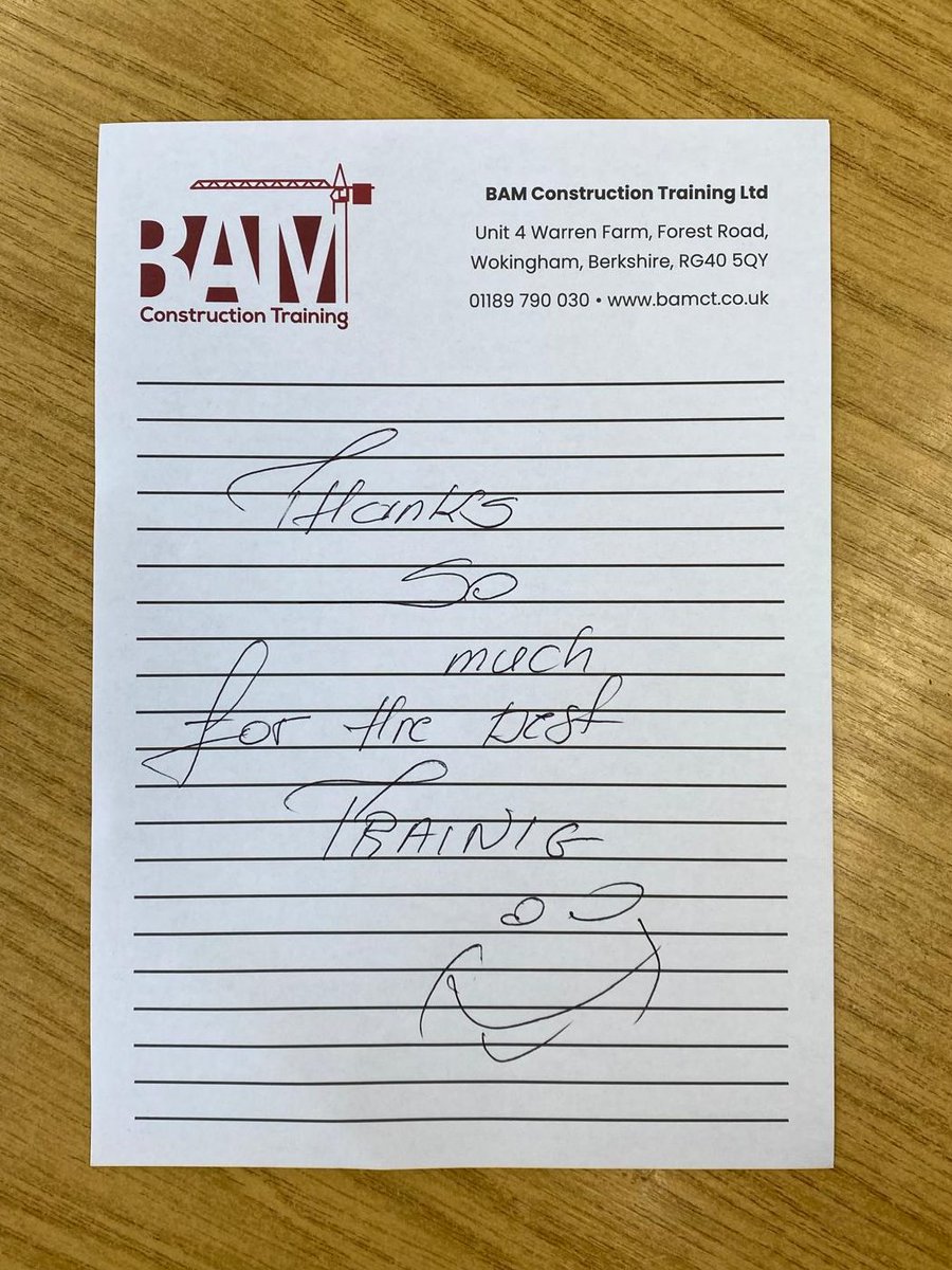 TrainingBAM's tweet image. It’s feedback like this that makes it all worth it 💪

Need high-quality training? Contact us:

📞 01189 790 030
✉️ info@bamct.co.uk

#ConstructionTraining #HealthAndSafetyTraining #ConstructionUK #PlantOperator #Feedback