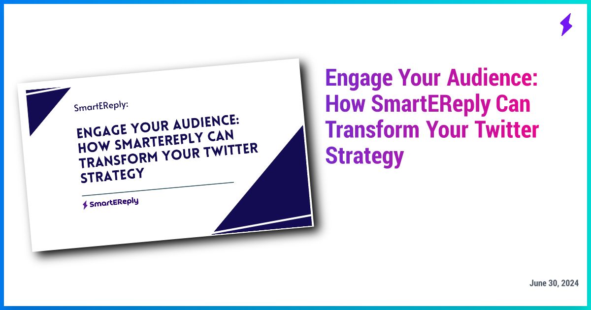 SmartEreplyNew's tweet image. 🌟 Transform your Twitter strategy with AI! 🌟 Discover how SmartEReply helps you engage effectively, automate tweets, and stay relevant. 
Check out our latest blog for insights! 👉 [smartereply.com/blogs/engage-y… ] #MINI  #Happy New Month  #Smartereply #Buildinpublic