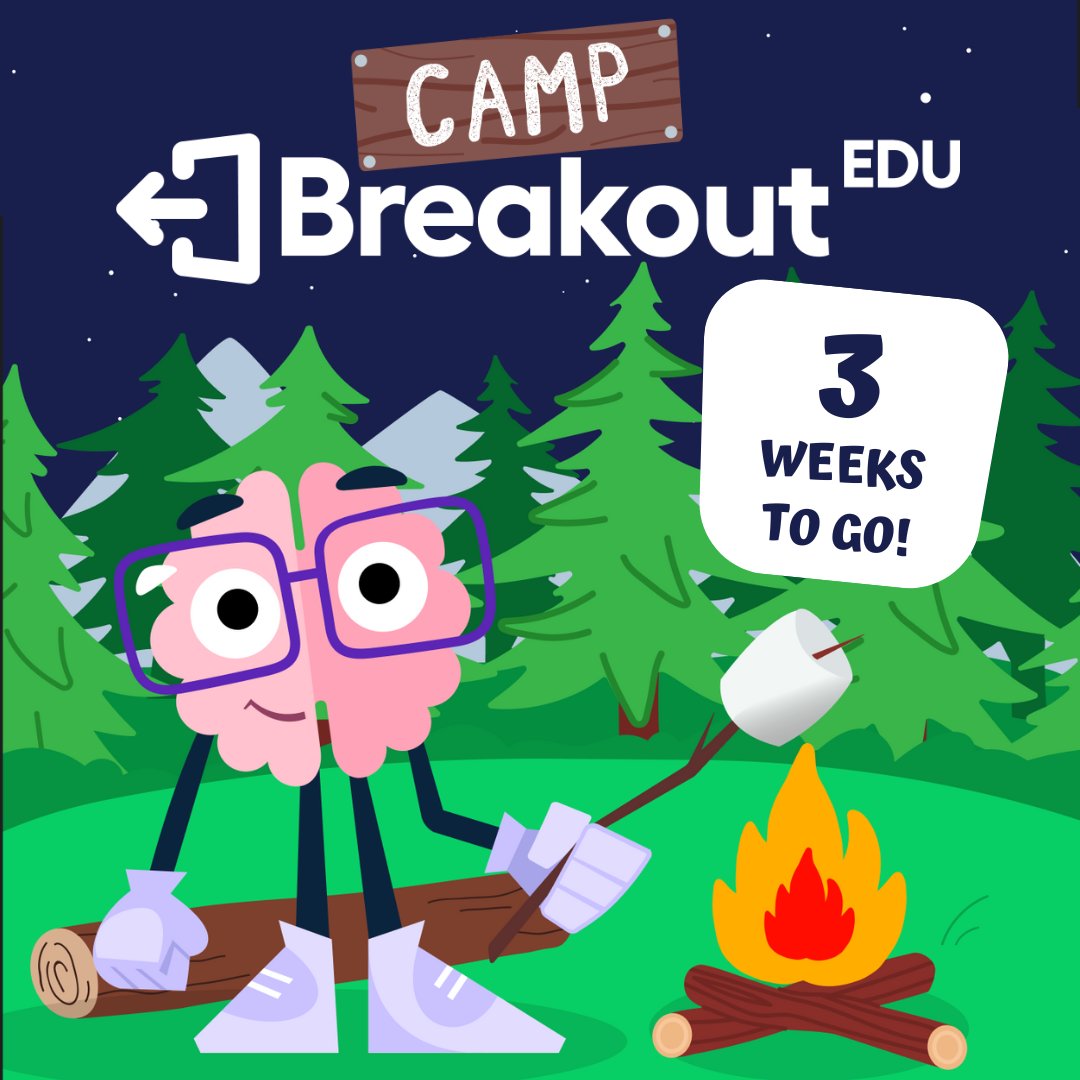 We’re counting down to Camp Breakout EDU’s July Session! 🏕✨ Our second annual summer webinar series will cover everything you need to Unlock the Love of Learning!

Register at breakoutedu.com/camp

🗓️ July Session: July 22-25, 2024
🗓️ August Session: August 20-21, 2024